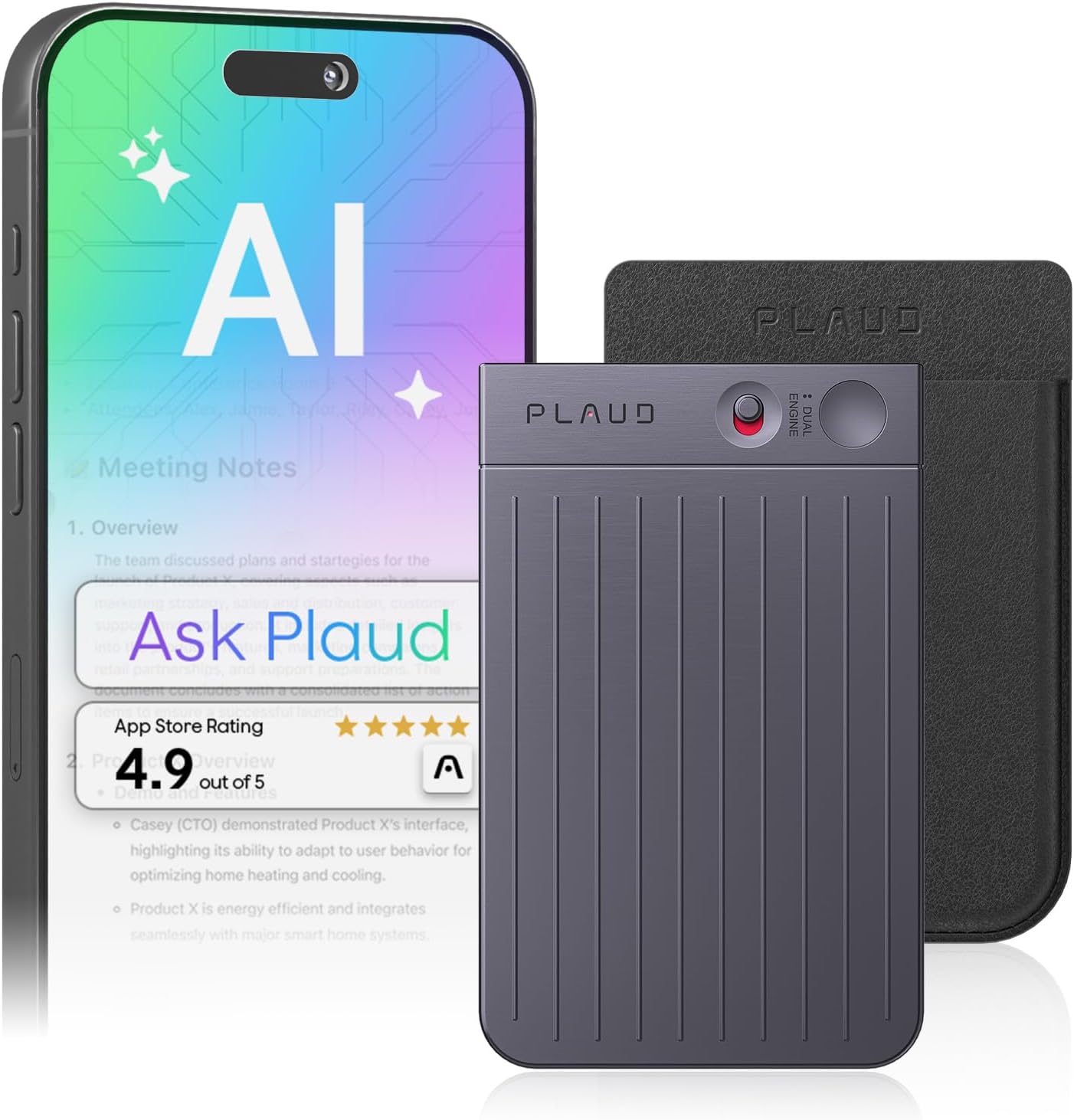 Plaud Note AI Voice Recorder with Case and App Control
