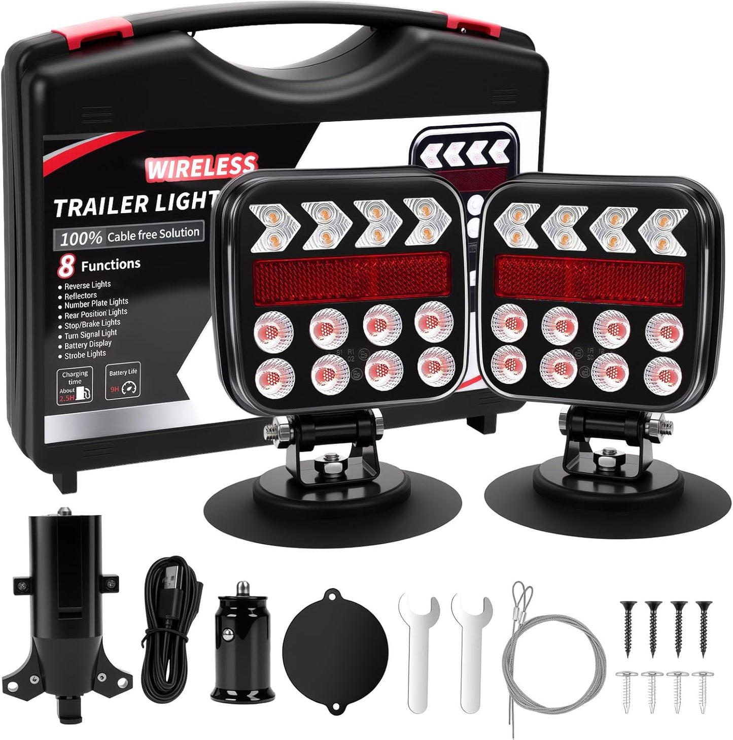 HOCHO Upgraded Magnetic Wireless Trailer Lights for Safe Towing