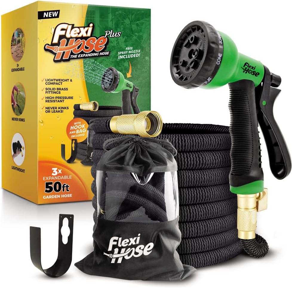 Expandable Garden Hose with 8 Function Nozzle for Easy Use