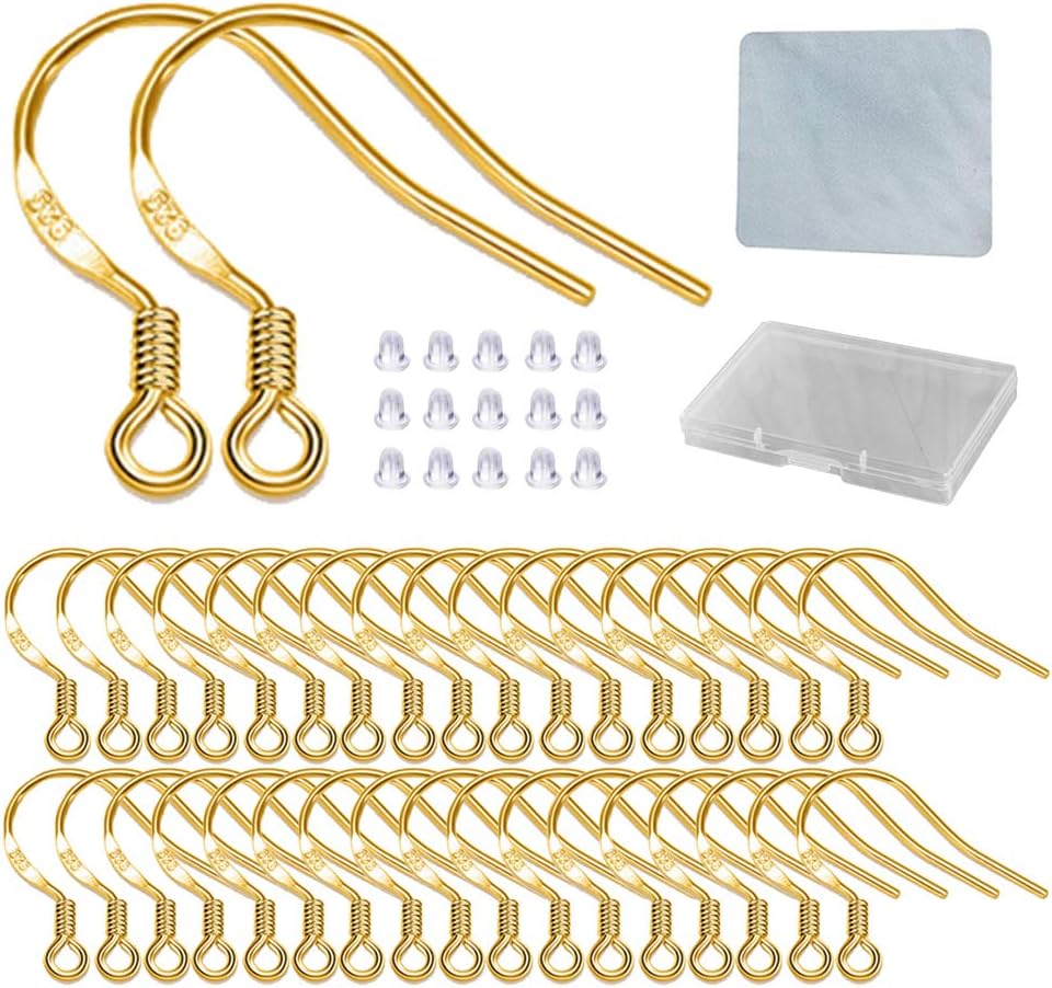 120 Pairs Gold Hypoallergenic Ear Wires for DIY Earrings