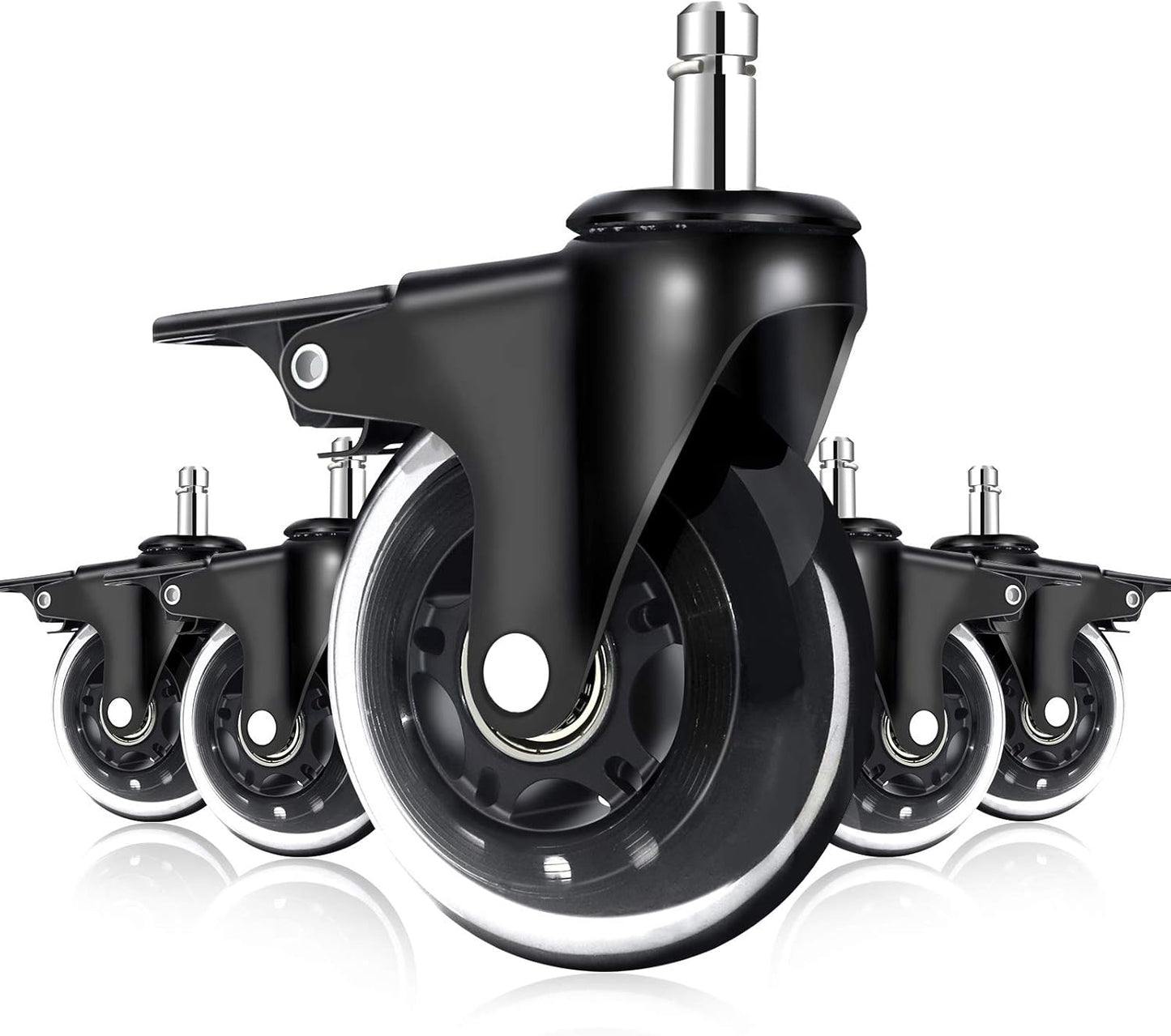 Premium Soft Rubber Caster Wheels - Quiet & Heavy Duty