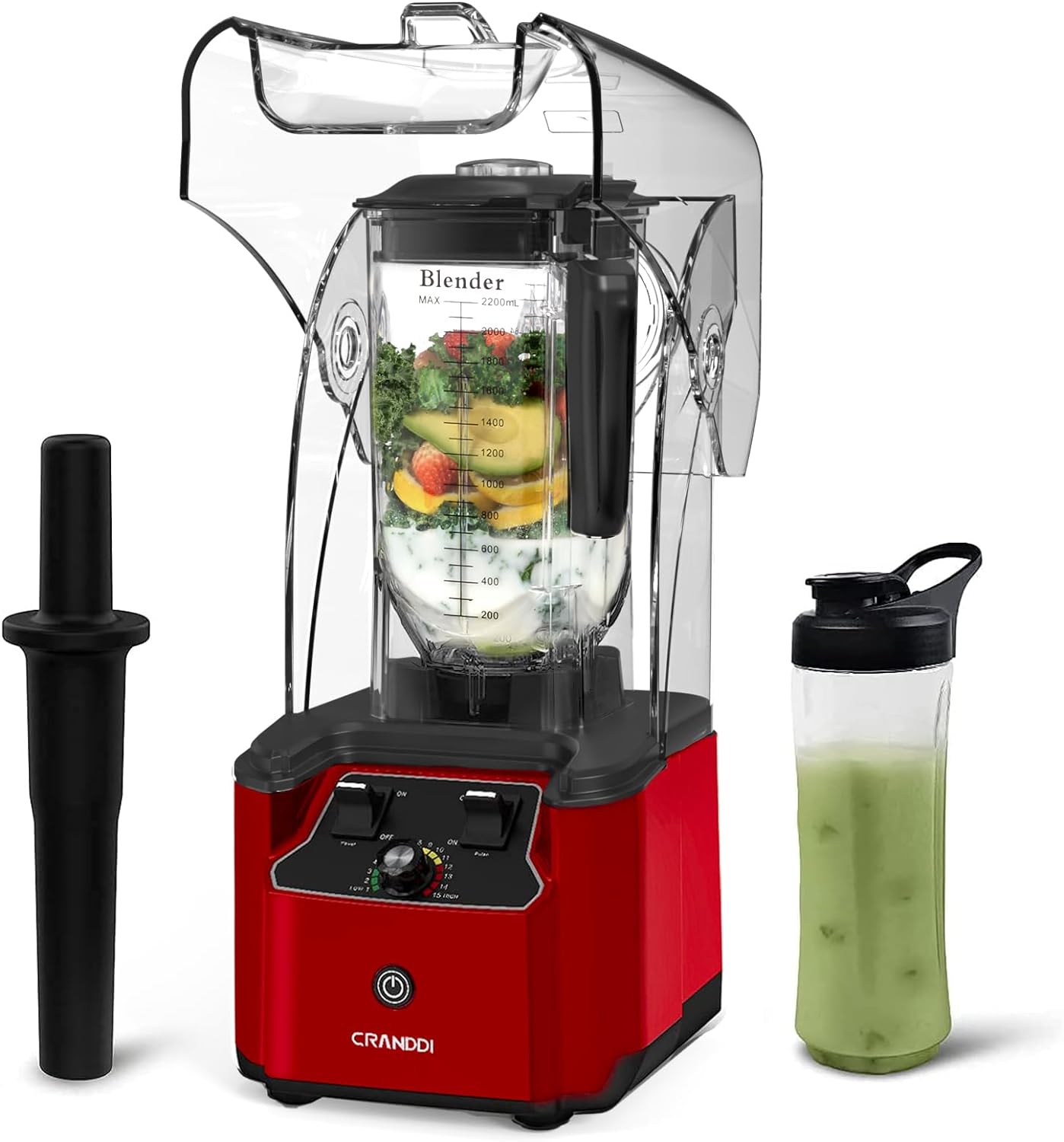 Powerful 2200W CRANDDI Blender - Perfect for Commercial & Home Use!