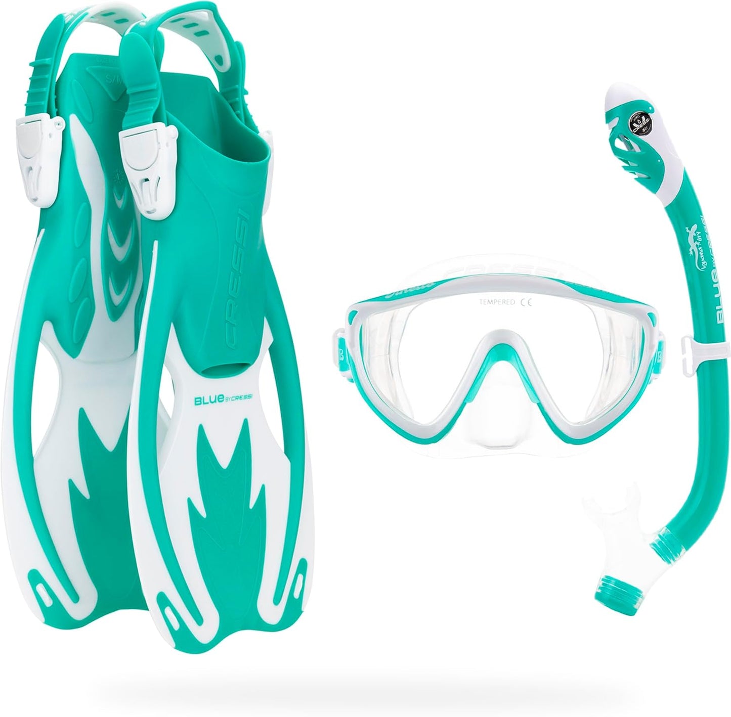 Cressi Kids Snorkeling Set with Adjustable Fins and Dry Snorkel