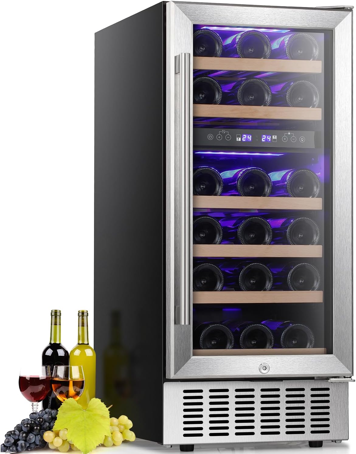 Antarctic Star 15 Inch Wine Cooler Refrigerator for 28 Bottles