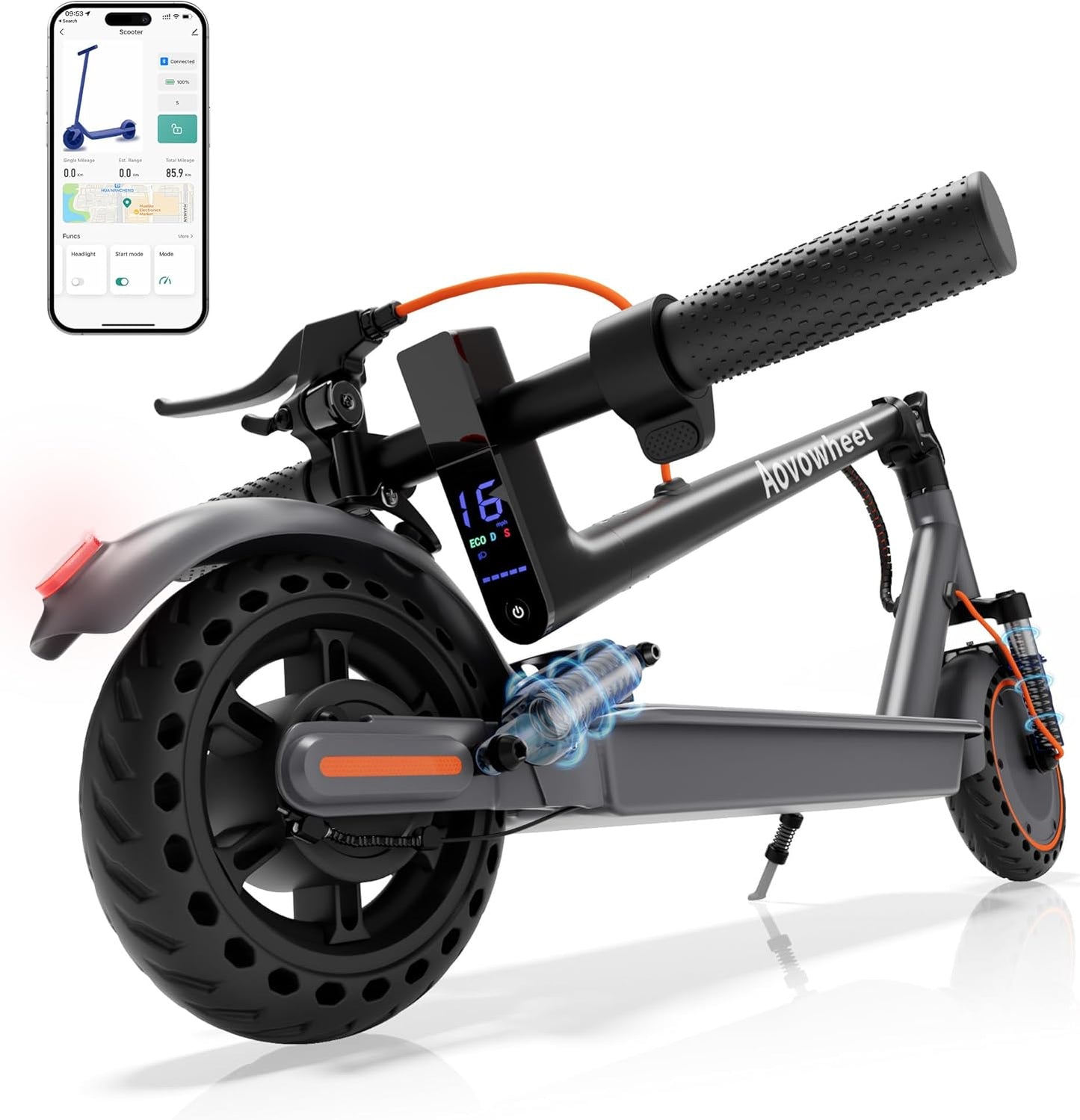 Electric Scooter for Adults with Dual Suspension and App Control