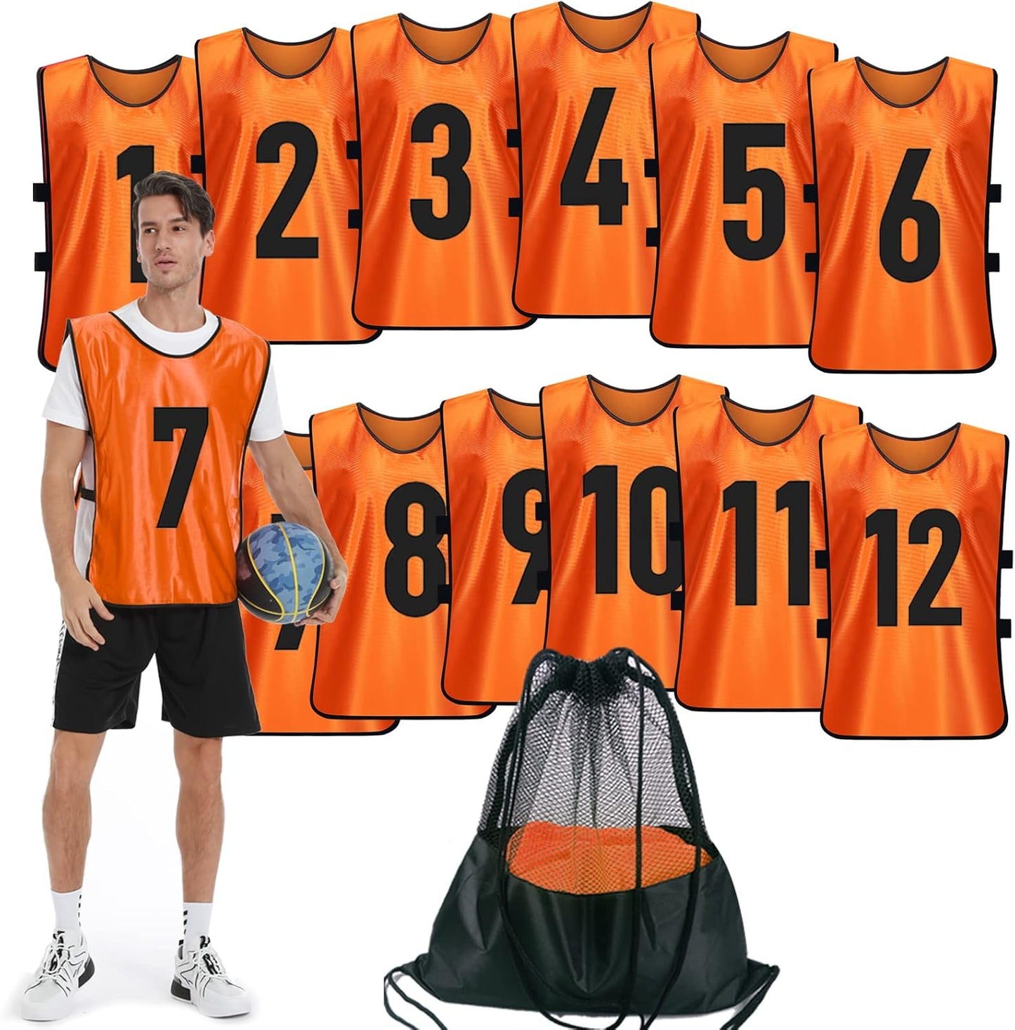 Scrimmage Training Vest Set of 12 for Soccer and Team Sports