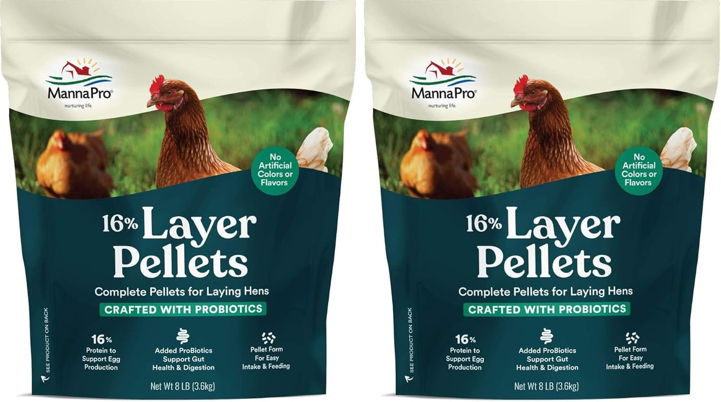 Manna Pro Chicken Feed: 16% Layer Feed with Probiotics