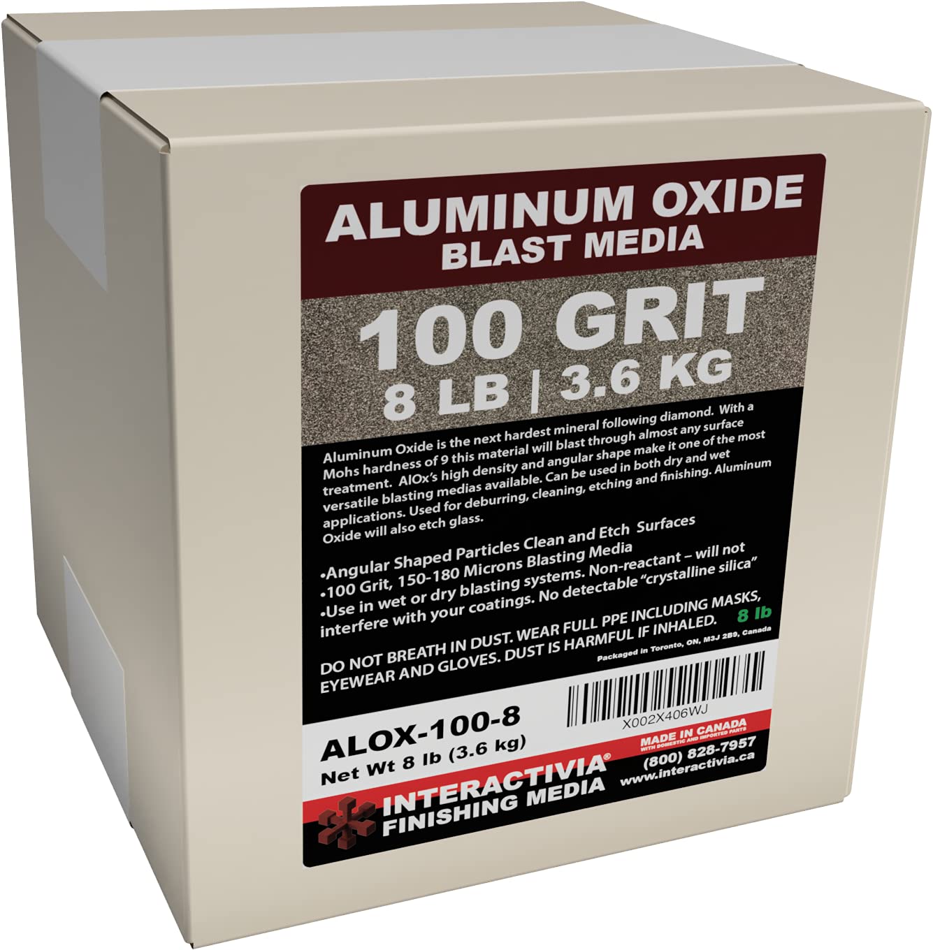 #100 Aluminum Oxide Medium Sand Blasting Abrasive Media 8 LBS