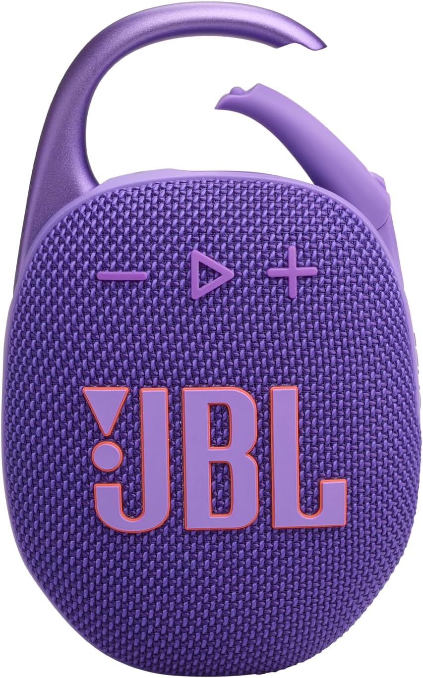 JBL Clip 5 Portable Bluetooth Speaker with Pro Sound in Purple