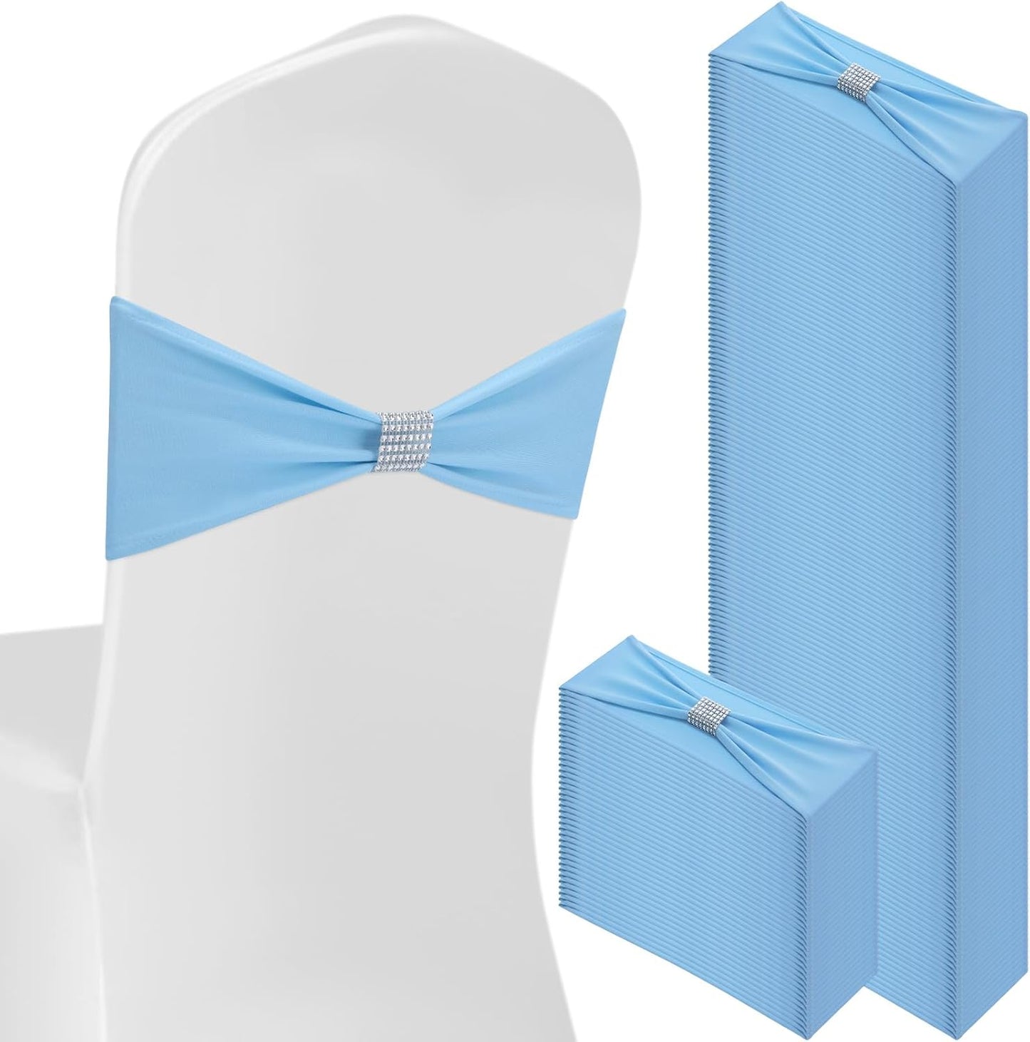 100 Pcs Spandex Chair Sashes Bows for Elegant Event Decor