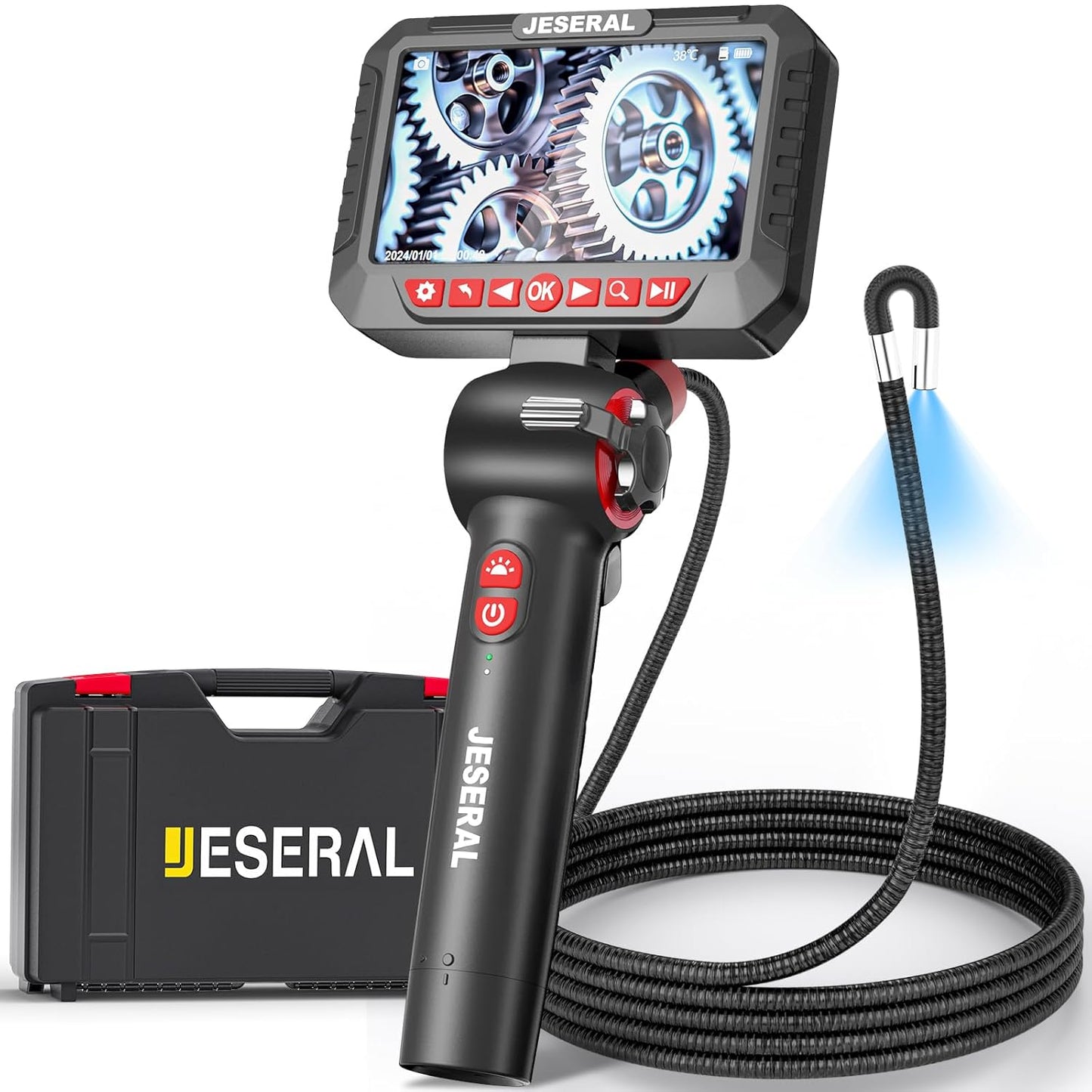 Articulating Borescope Camera with 5in HD Screen for Mechanics