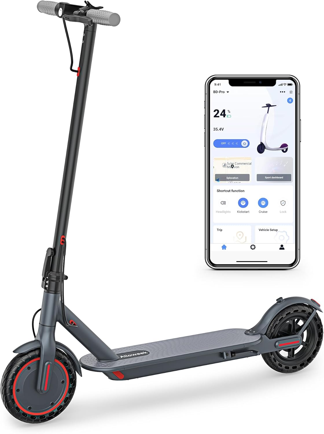 Electric Scooter with 10in Solid Tires and 500W Motor for All