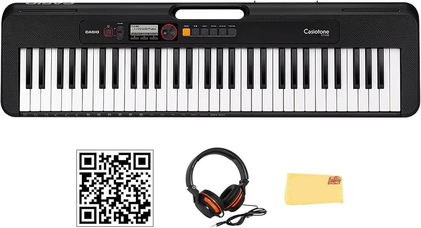 Casio Casiotone CT-S200BK 61-Key Portable Keyboard Bundle