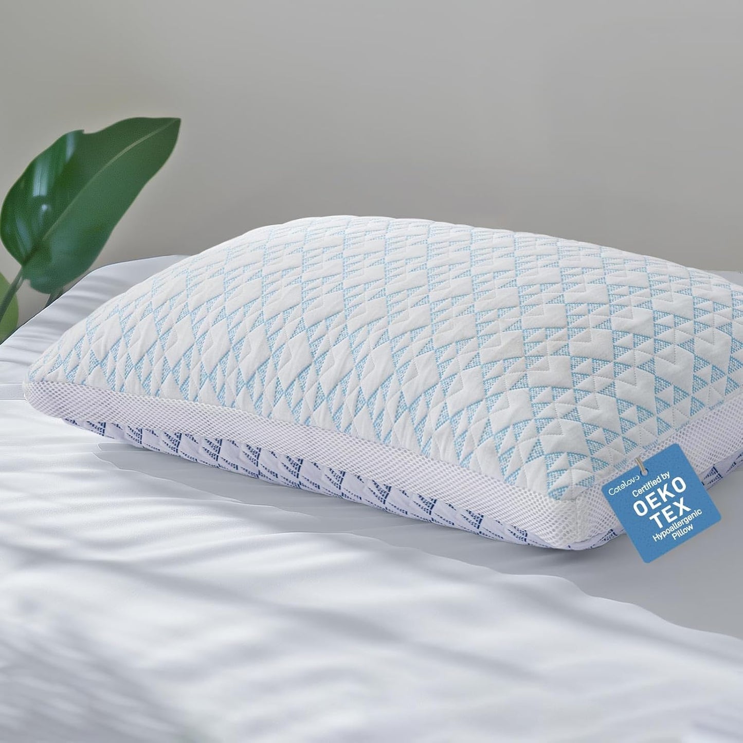 Shredded Memory Foam Cooling Bamboo Viscose Pillow Queen Size