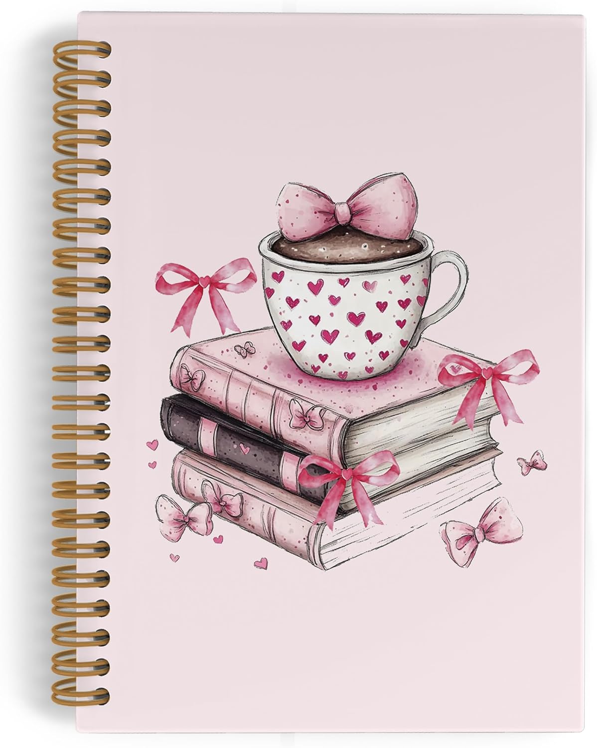 Chic Pink Bow Spiral Journal - Trendy Office Gift