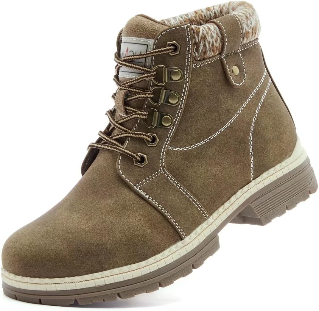 ANJOUFEMME Casual Winter Hiking Boots for Women - Stylish Comfort