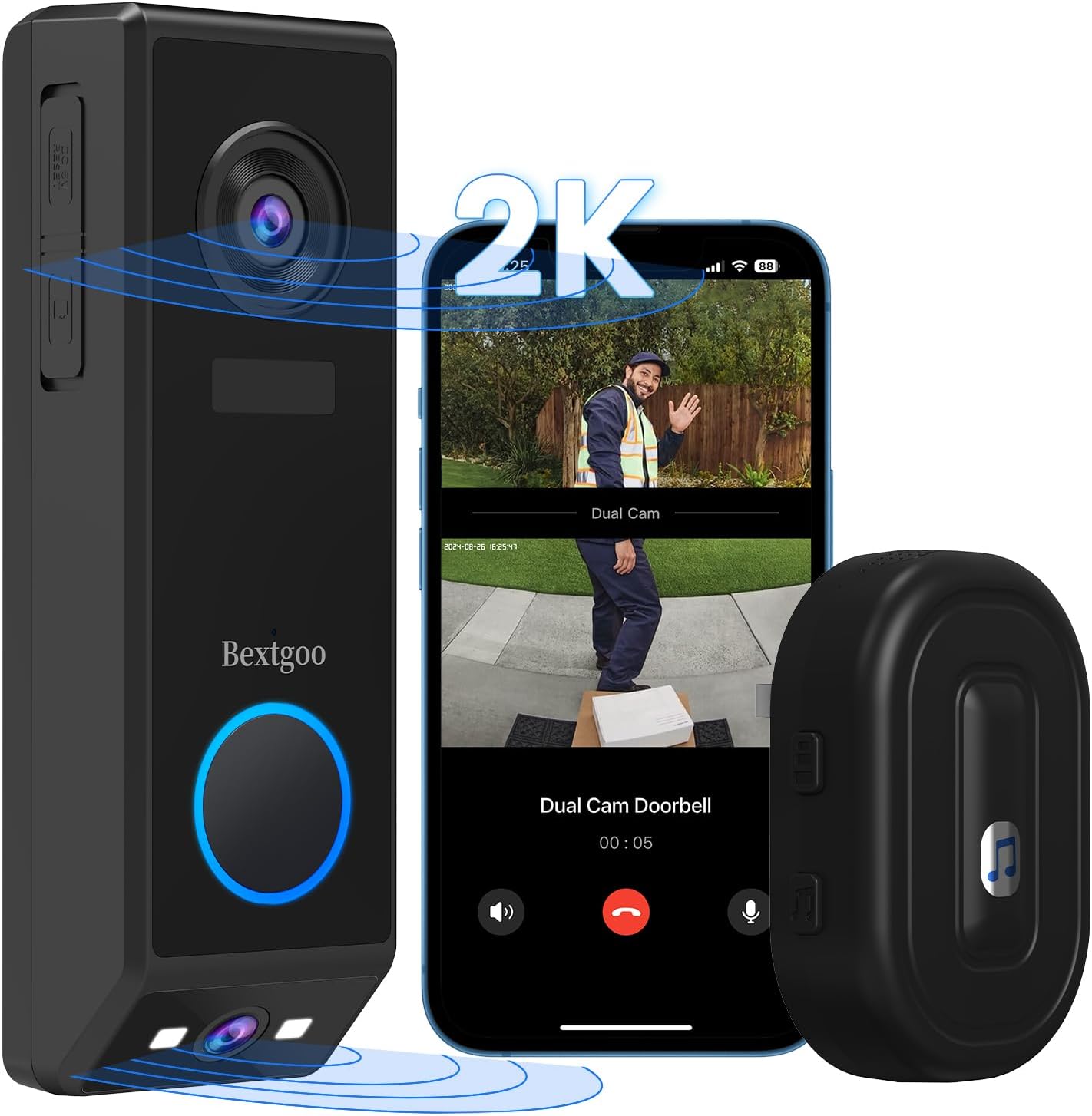 Bextgoo Dual-Lens Wireless Doorbell - Ultimate Security