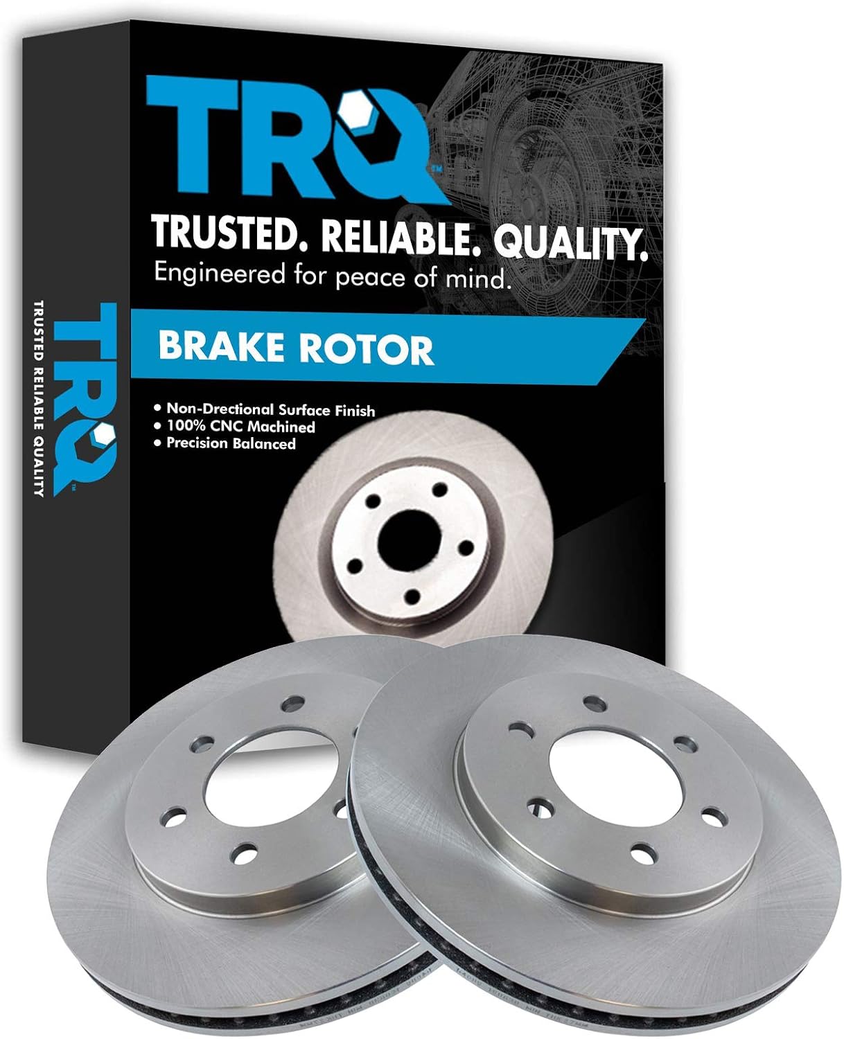 TRQ Front Brake Rotors Set Vented for 2003-2006 Ford Expedition