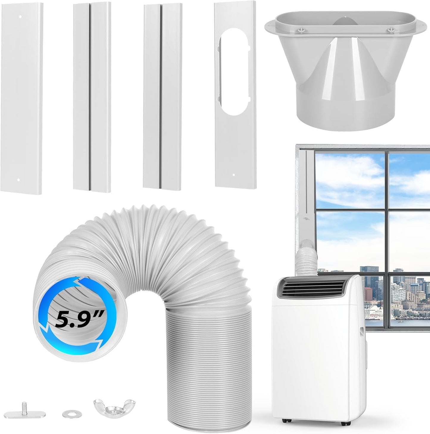 Nihoney Universal Portable AC Vent Kit - Easy Window Installation