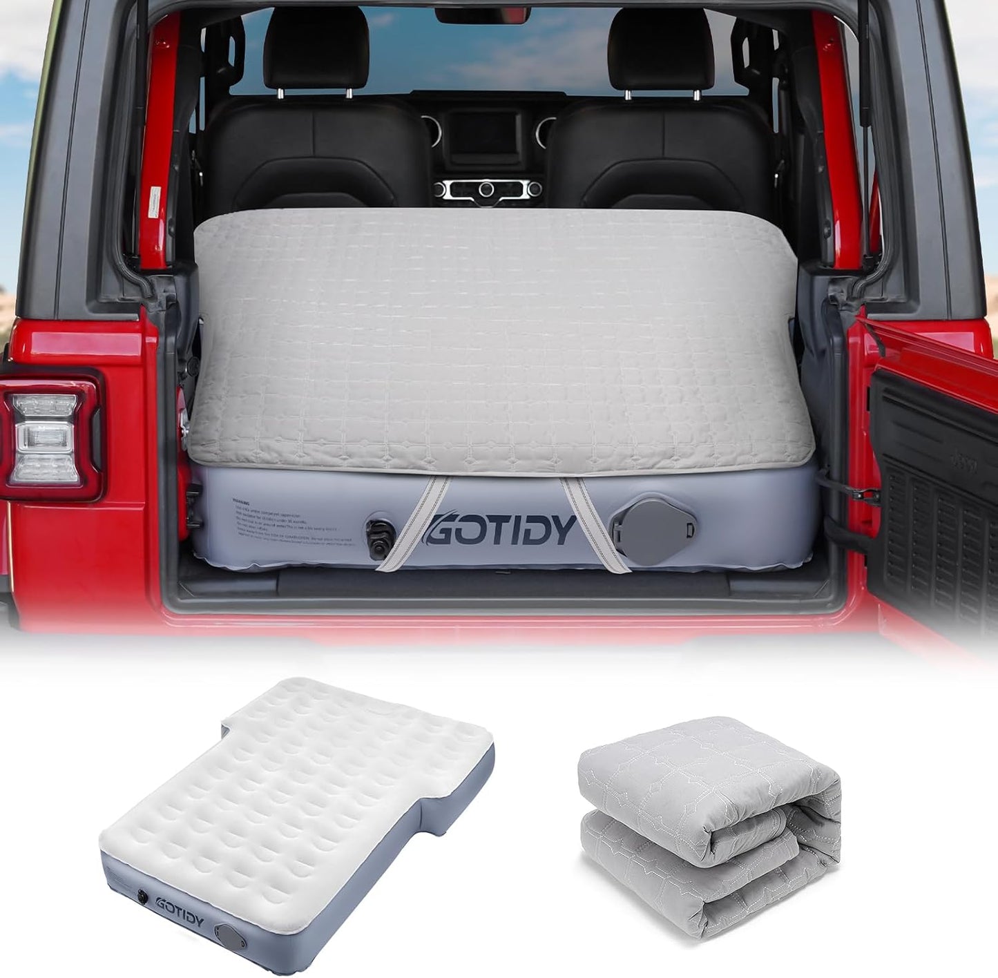 Car Air Mattress with Built-In Pump for SUV Camping Comfort