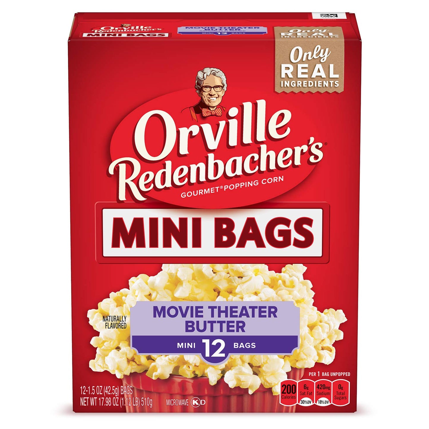 Orville Redenbacher's Movie Theater Butter Popcorn, 12 Mini Bags