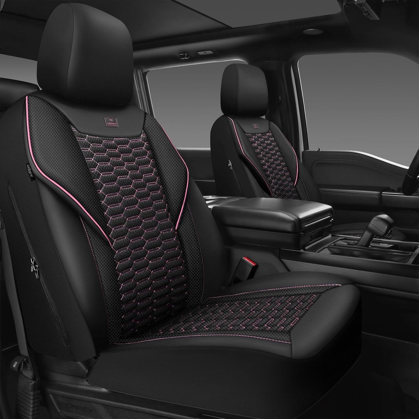 CAR PASS 3D Foam Mesh Leather Car Seat Covers for Women