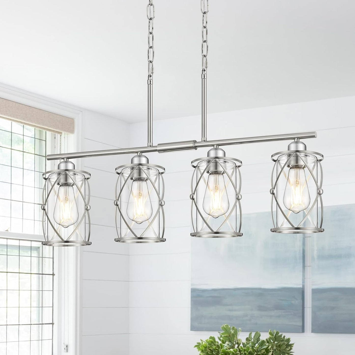 4-Light Kitchen Island Lighting for Modern Industrial Decor