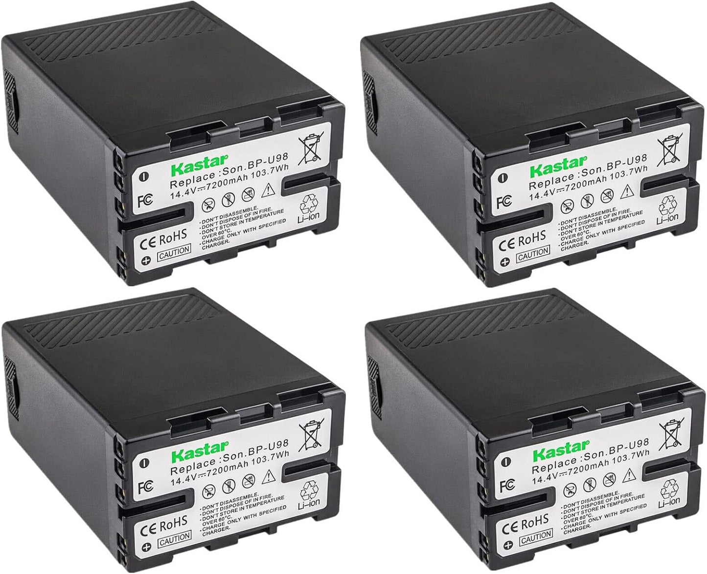 Kastar 4-Pack BP-U98 Battery Replacement for Sony Cameras