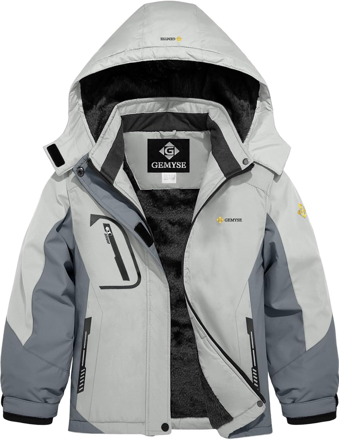 GEMYSE Girl's Waterproof Ski Snow Jacket for Winter Activities