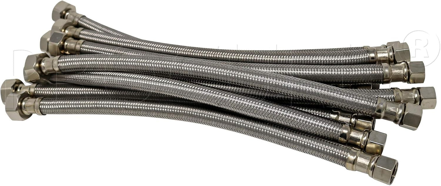 PROCURU 24-Inch Faucet Hose - 10-Pack Stainless Steel Supply Line