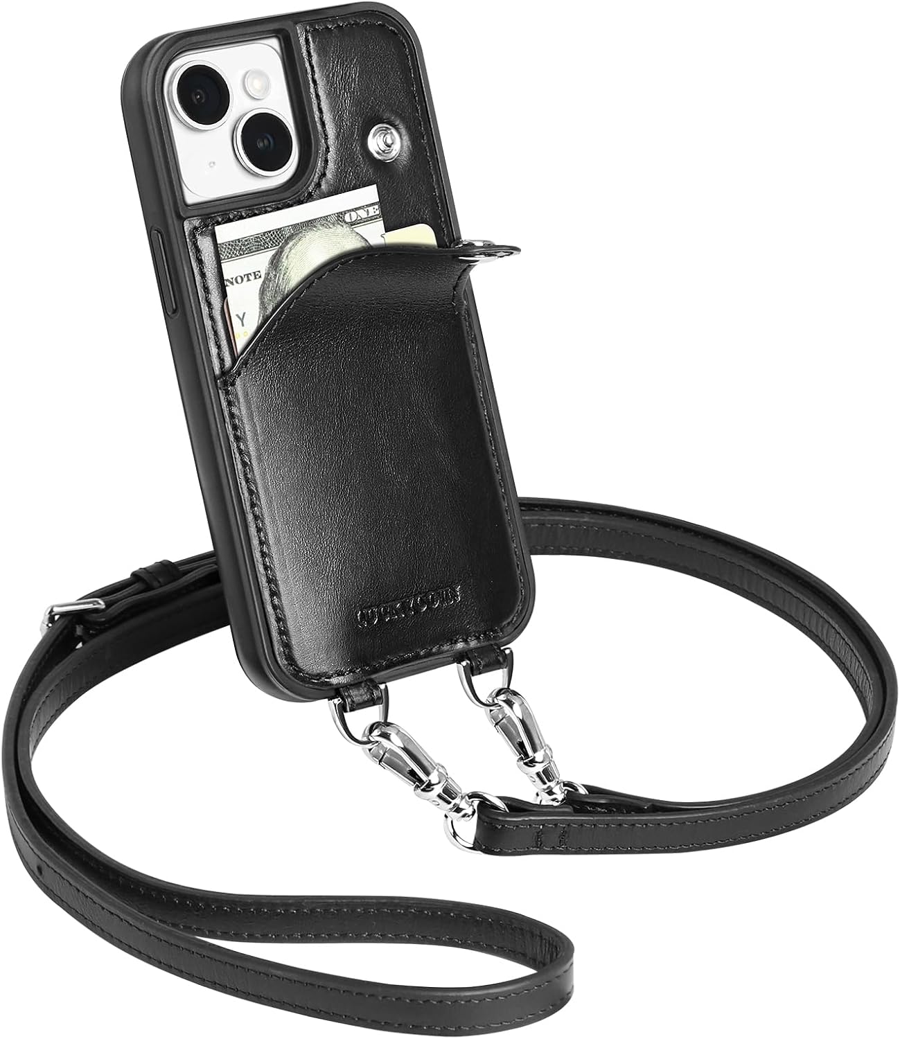 LUCKYCOIN Crossbody Wallet Phone Case for iPhone 13 Mini