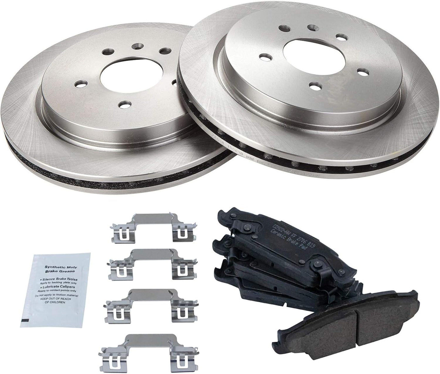 TRQ Rear Brake Pad & Rotor Kit for Cadillac CTS & STS Models