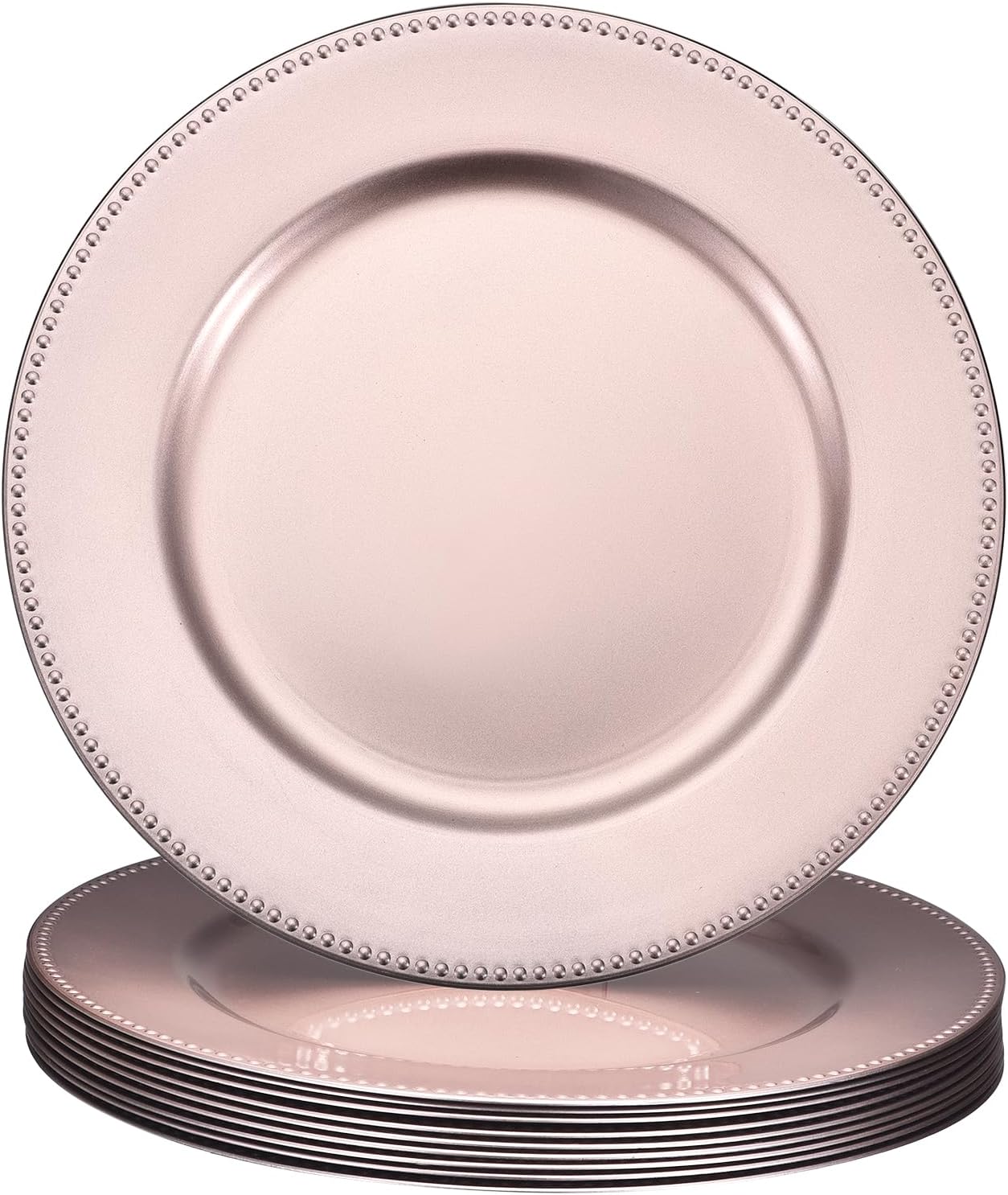 10pcs 13 Plastic Charger Plates - Rose Gold Elegance