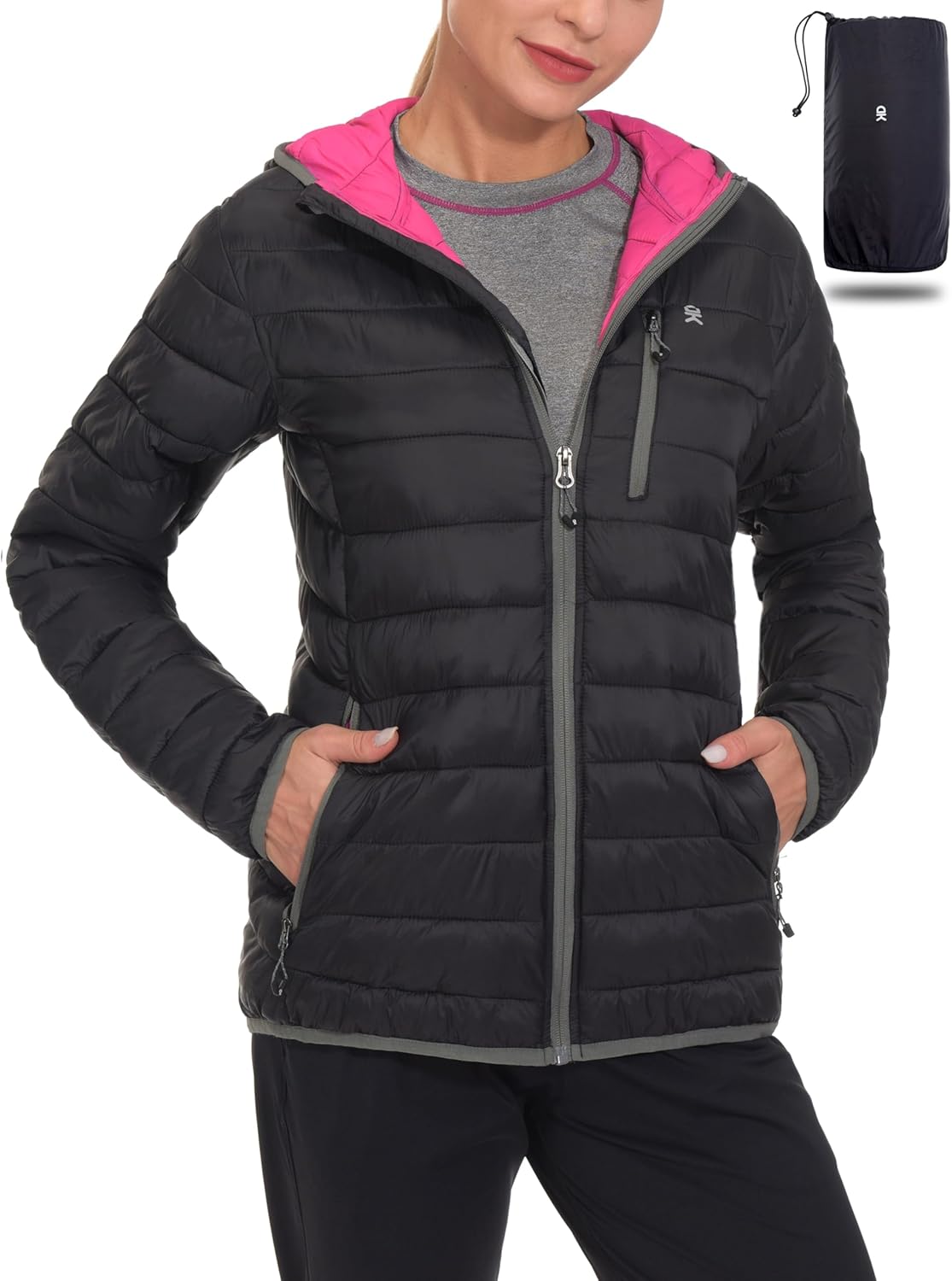 Lightweight Packable Puffer Jacket for Women - Windproof & Warm