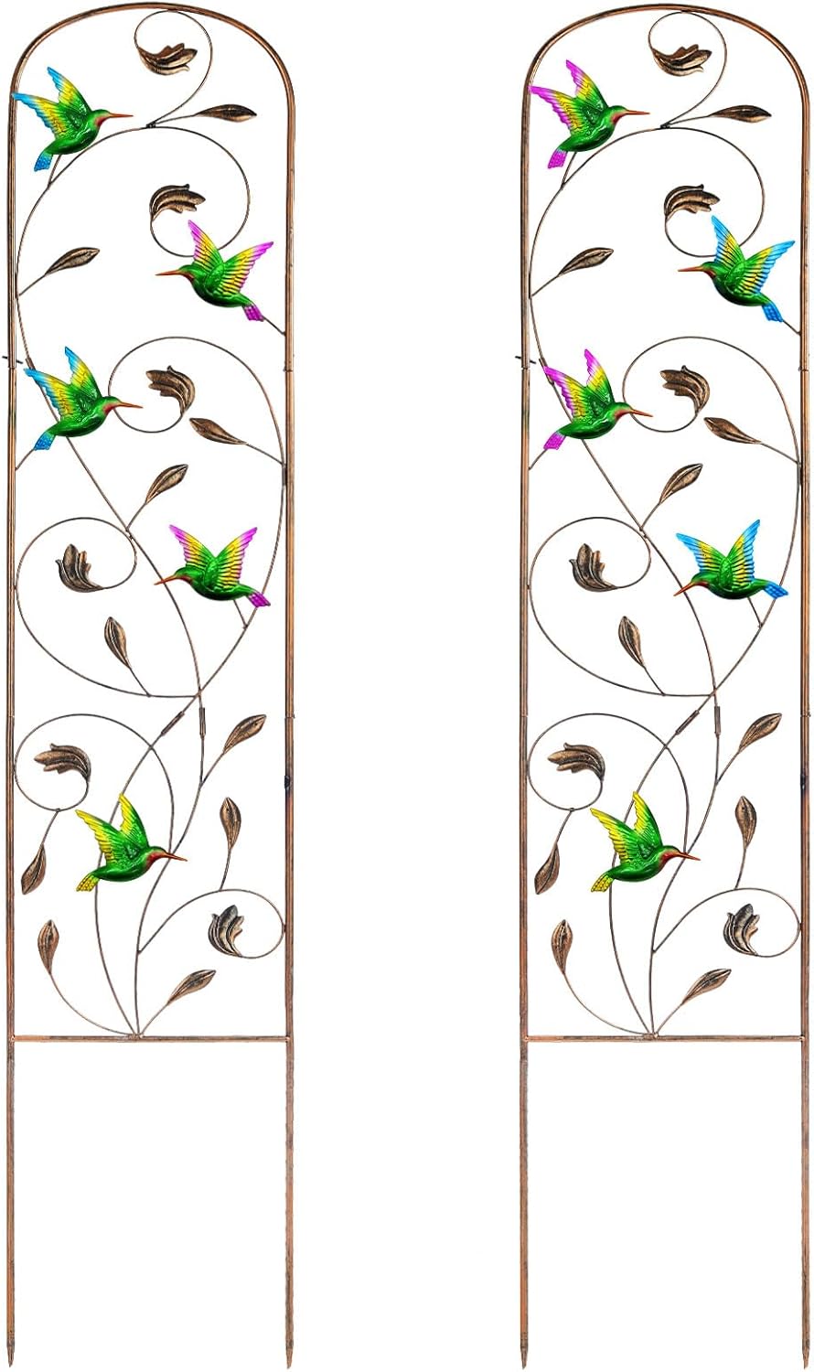 Hummingbird Metal Garden Trellis Set for Climbing Plants