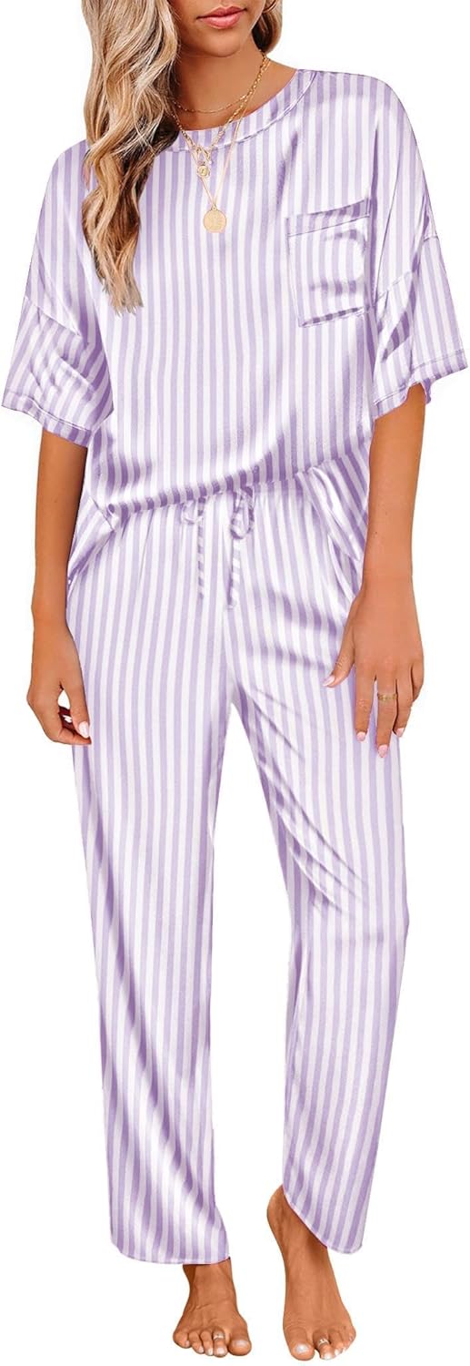 Ekouaer Womens Satin Silky Pajama Set for Ultimate Comfort