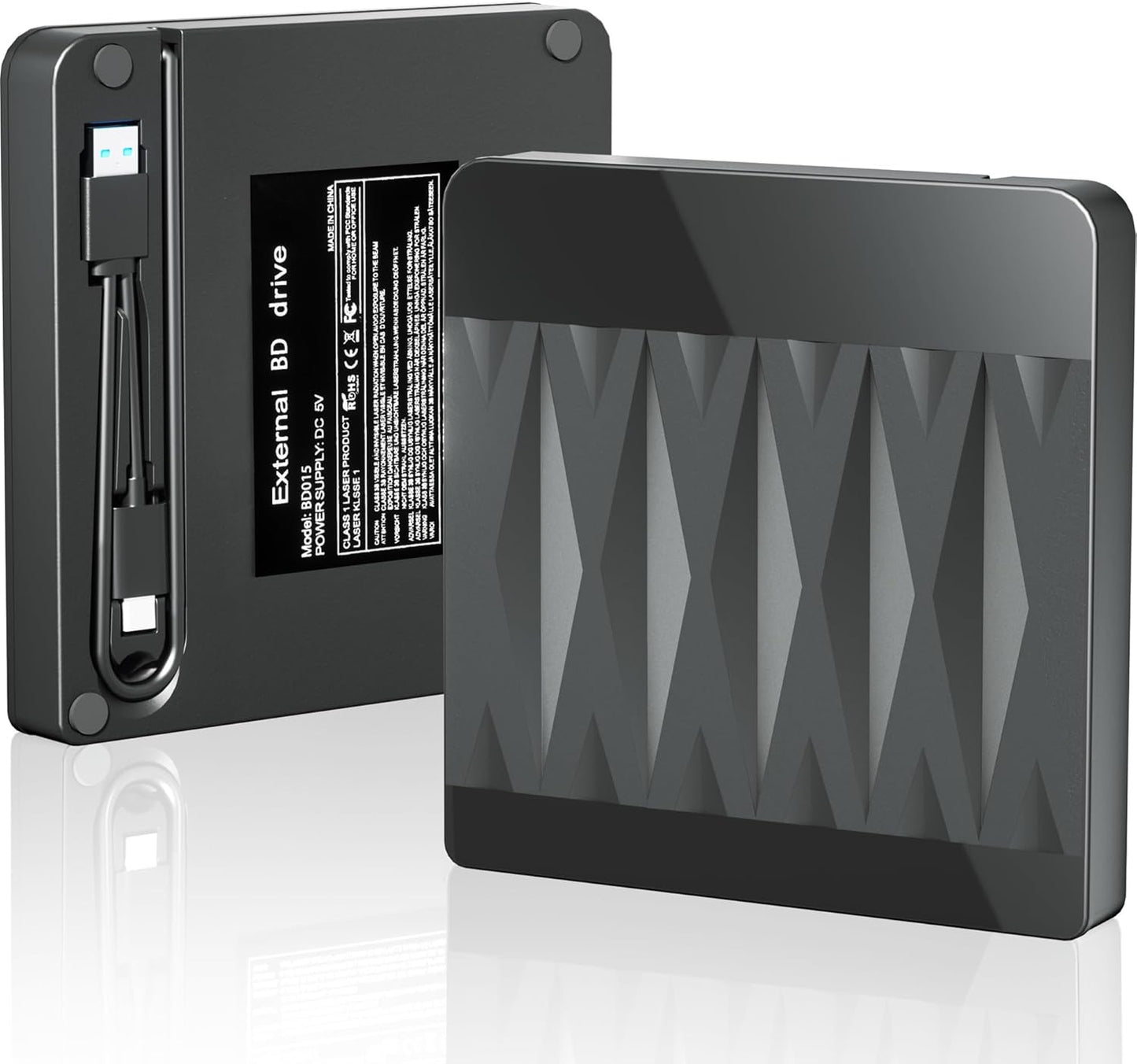 Fast Blu Ray Burner with USB-C & USB 3.0 ~ Compatible with Windows & Mac