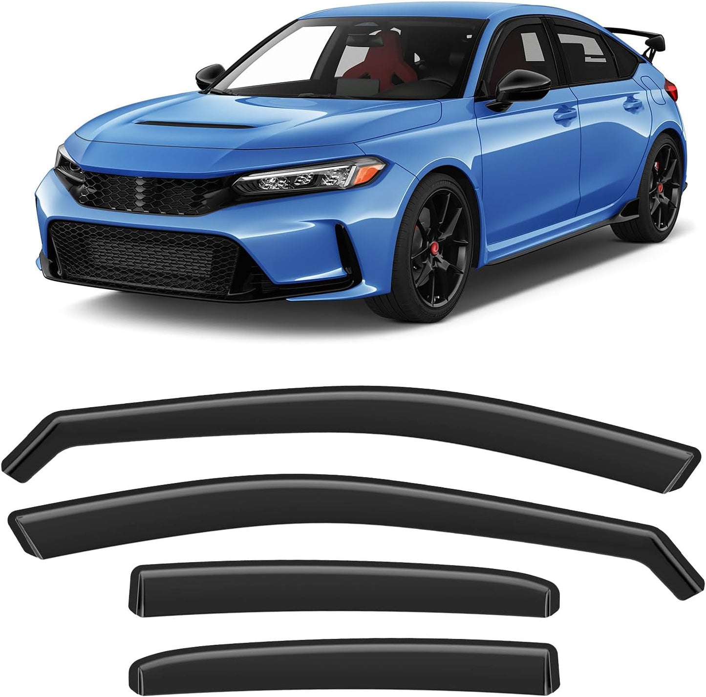 In-Channel Rain Guards for Honda Civic 2022-2025 - 4pcs