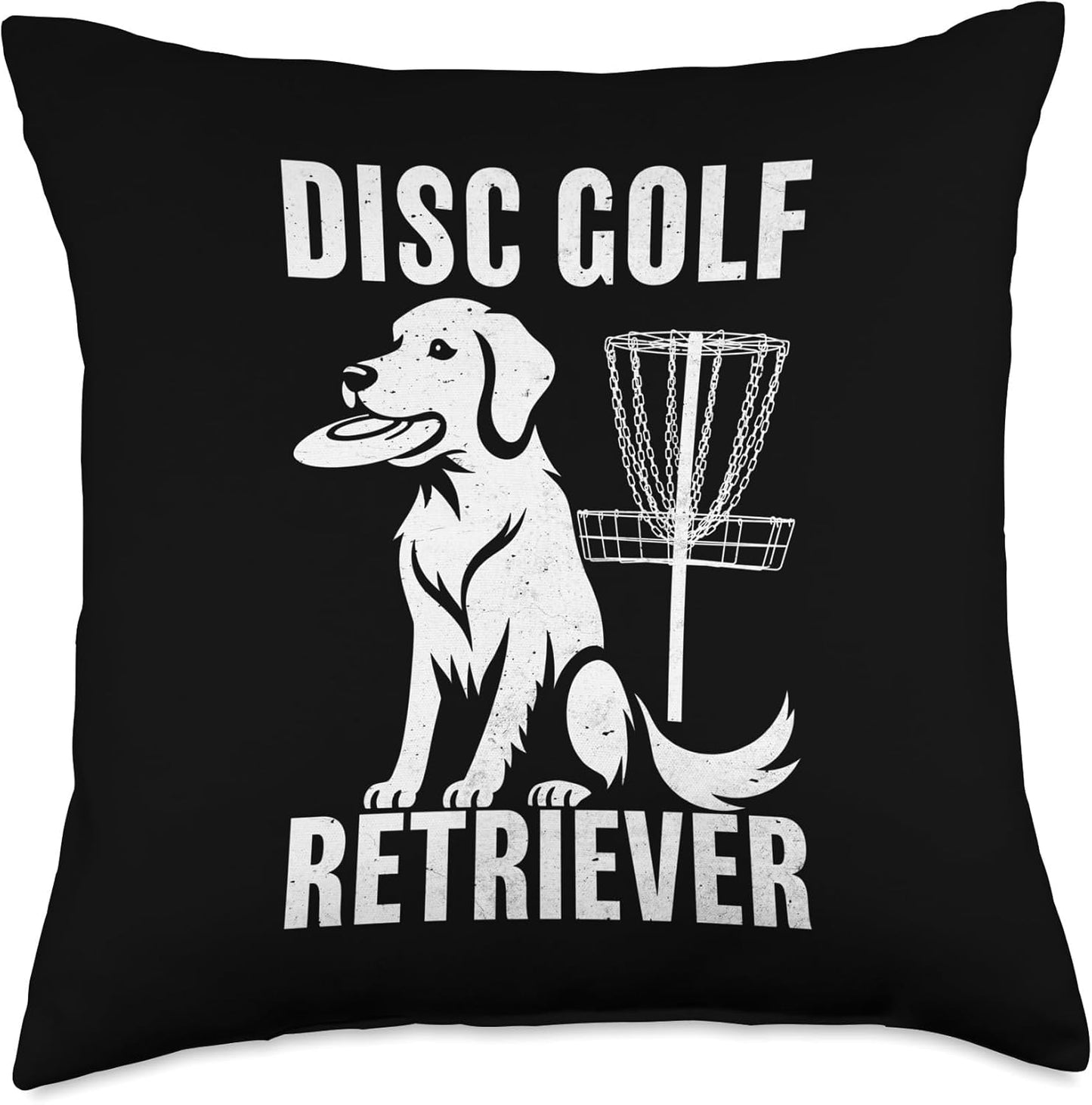 Golden Retriever Disc Golf Throw Pillow
