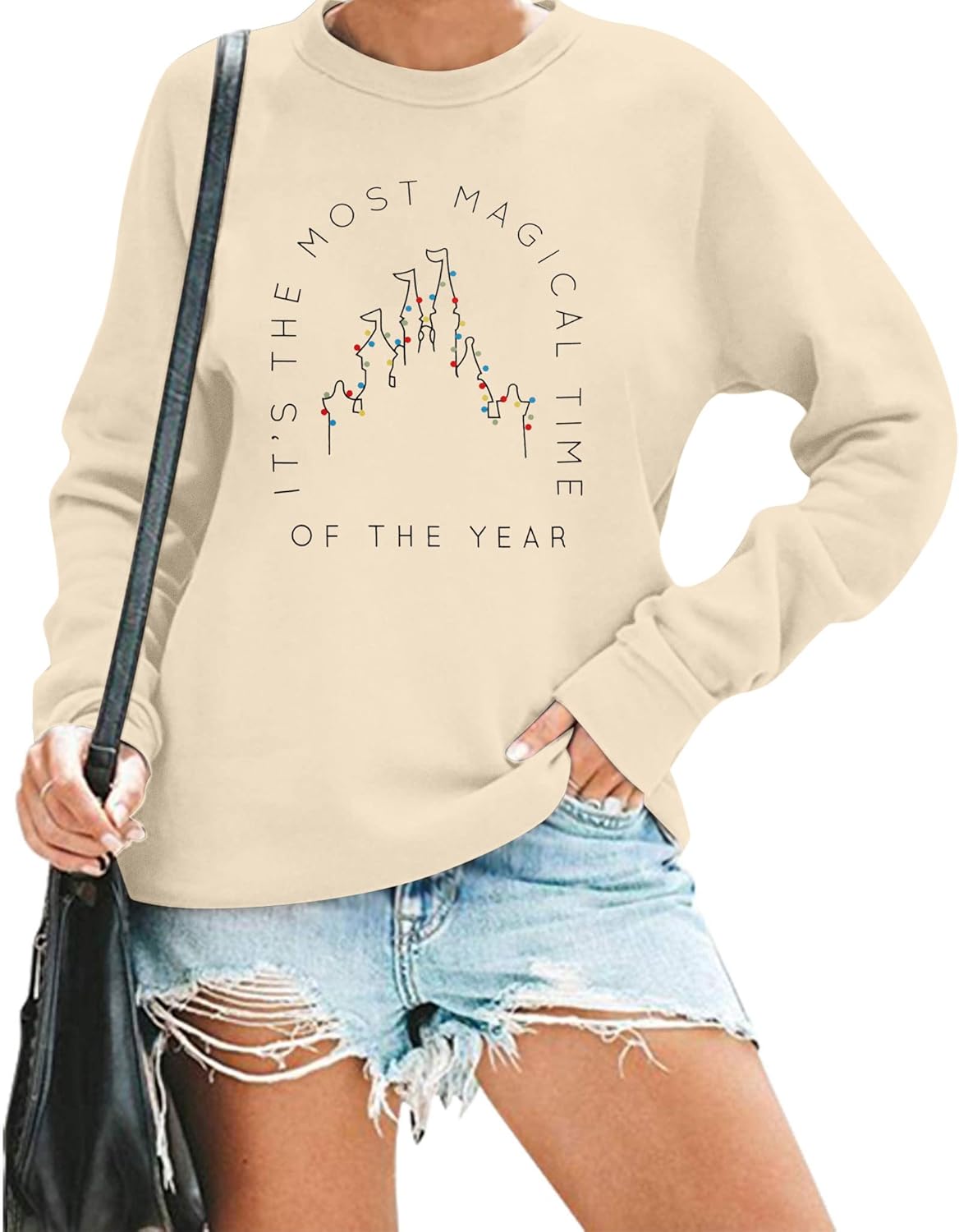 VILOVE Magical Christmas Lights Sweatshirt