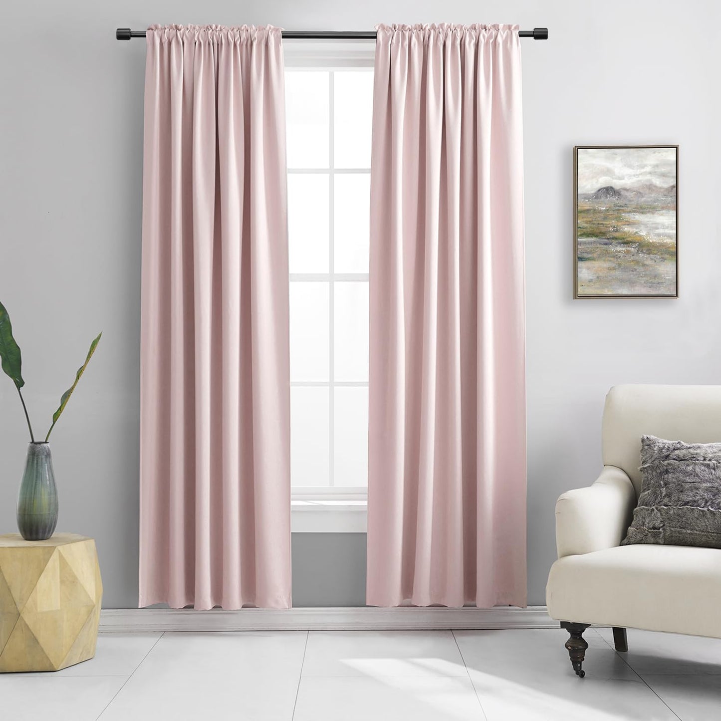 DONREN Pastel Pink Room Darkening Curtains for Maximum Privacy
