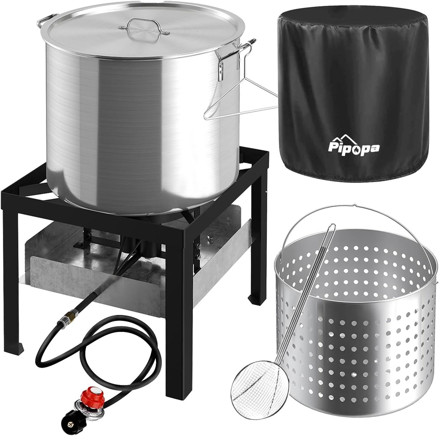 50QT Crawfish Boiler with Dustproof Cover and 12in Skimmer