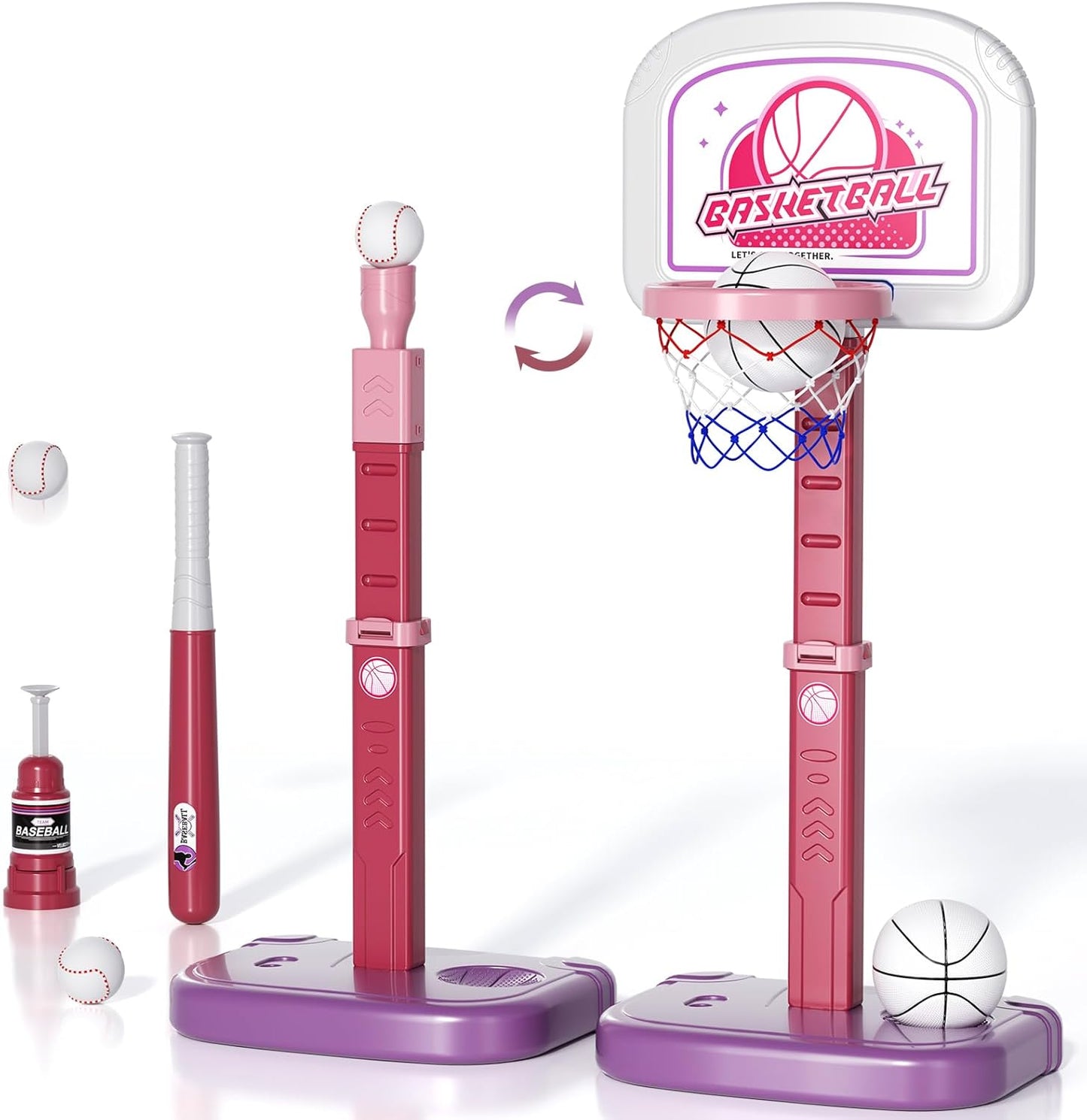 EPPO 2-in-1 Basketball & T-Ball Set: Adjustable Fun!