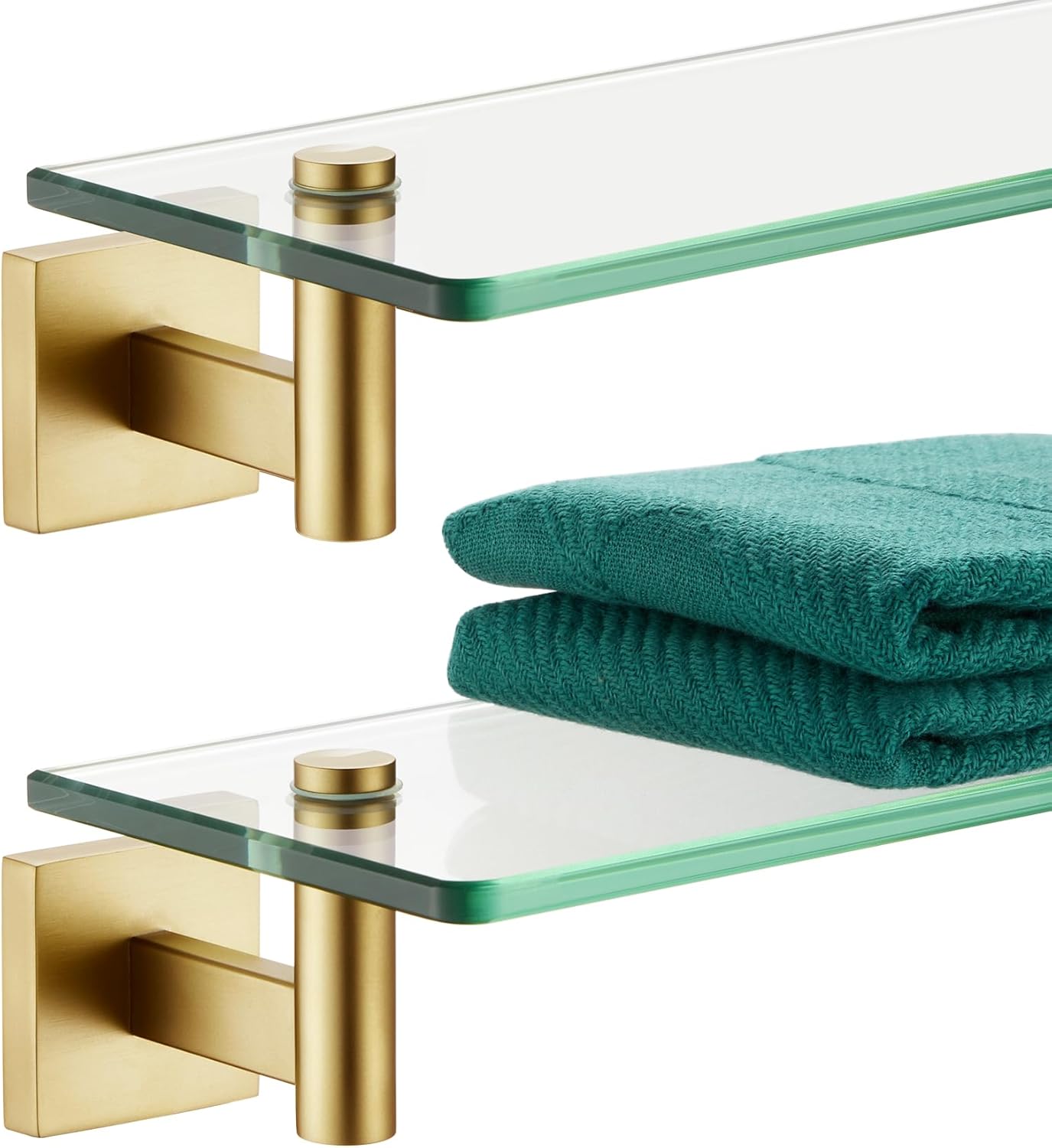 KOKOSIRI Floating Shelf 16ft' Gold Stainless Steel for Storage