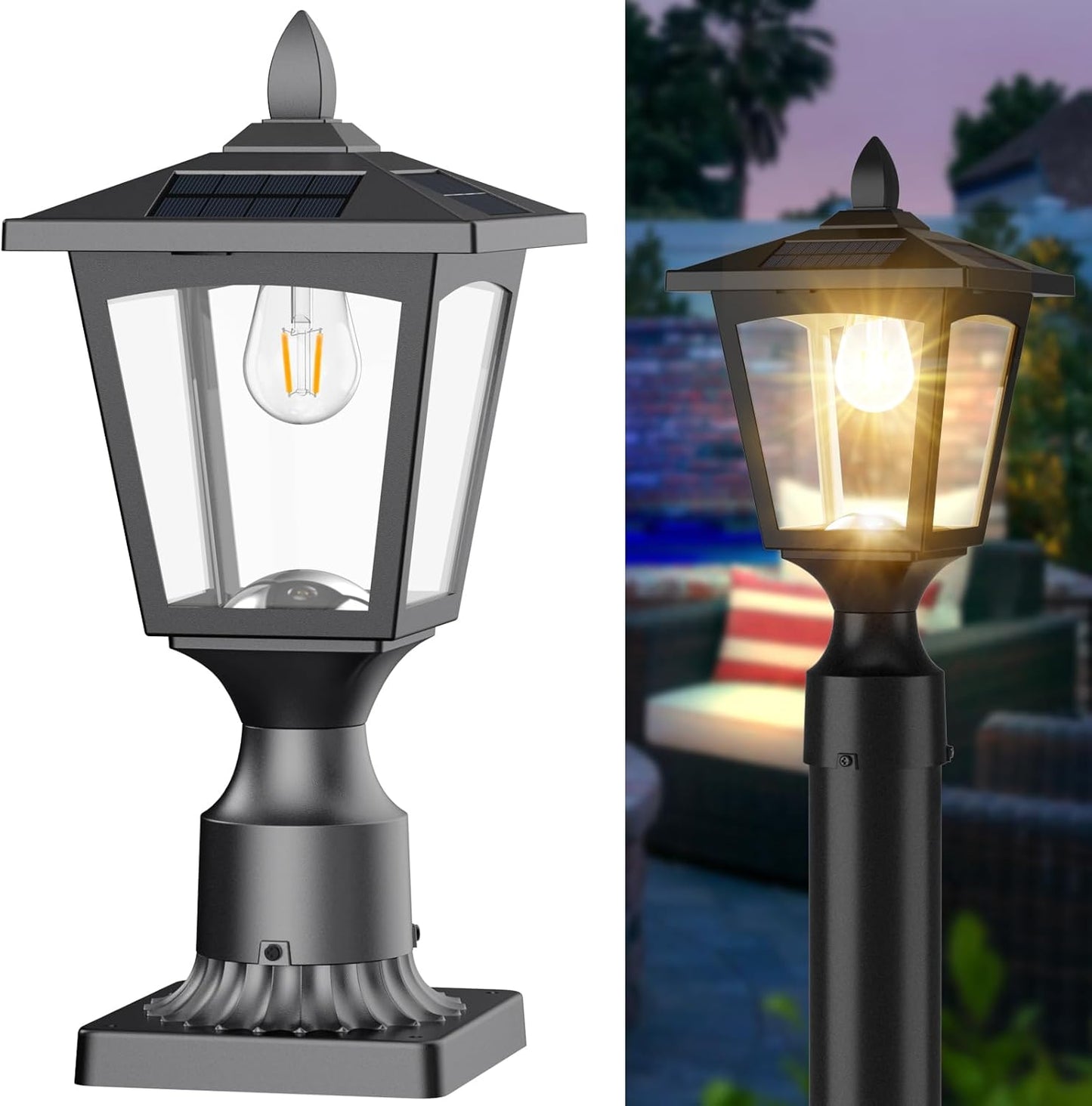 Greluna Solar Lamp Post Lights Outdoor for Garden and Yard
