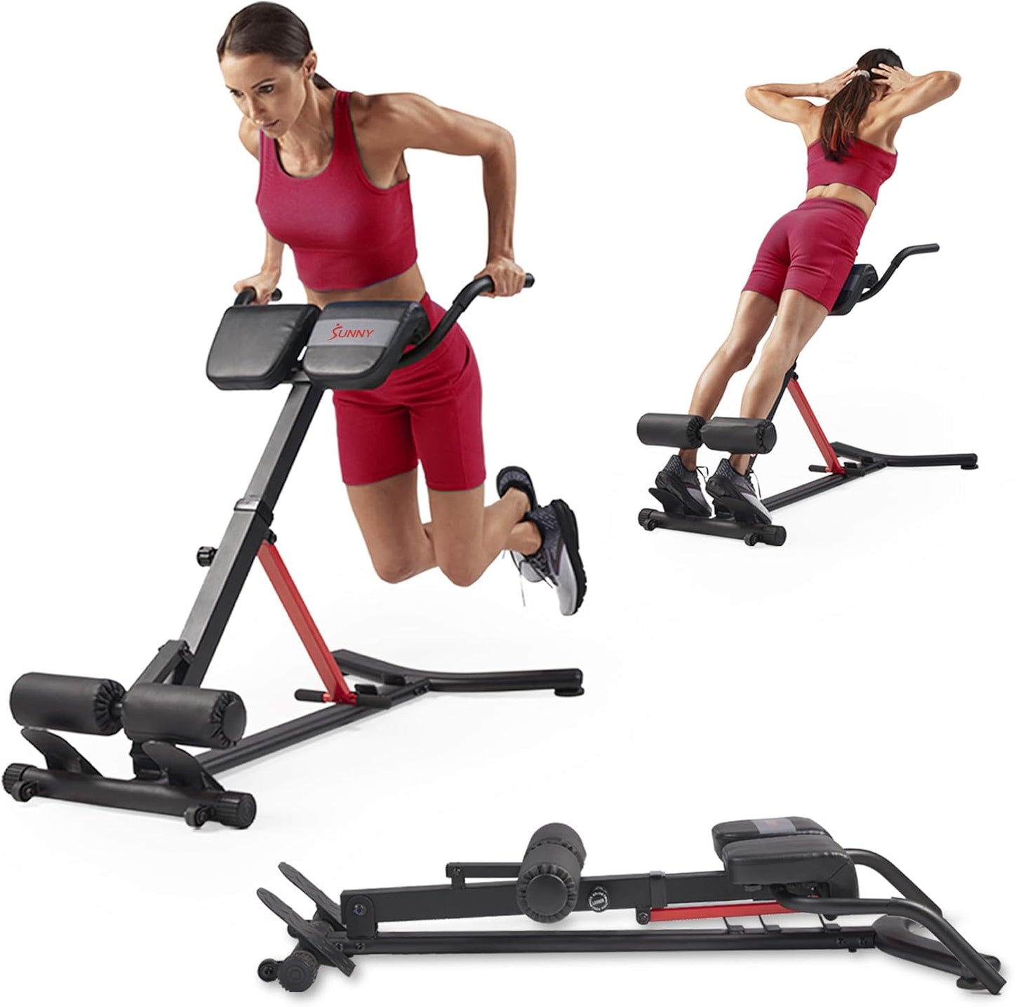 Foldable Hyperextension Roman Chair for Glute & Ab Workouts