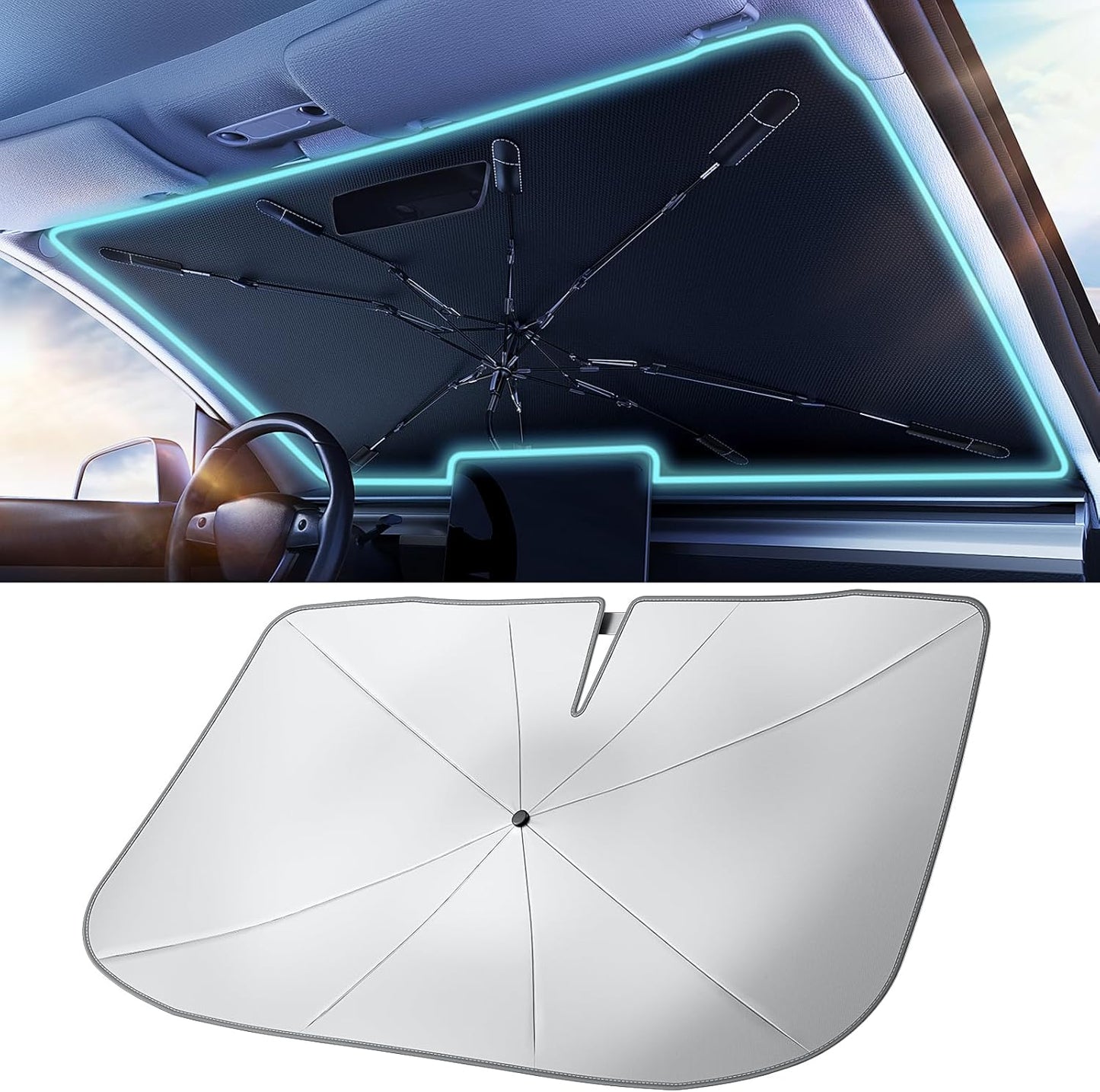 TrySpace Car Windshield Sun Shade Umbrella - Ultimate UV Shield