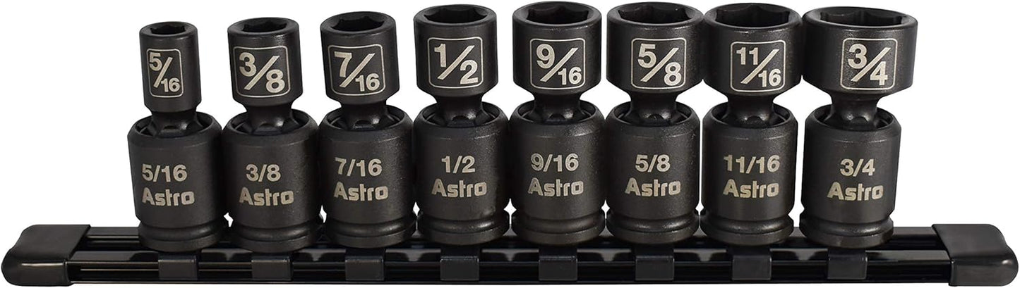Astro Pneumatic Tool 78340 8-Piece Nano Pinless Impact Sockets
