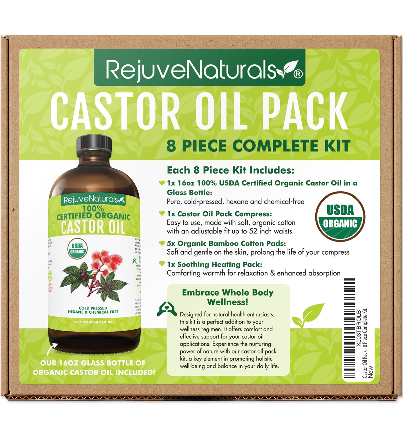 Castor Oil Pack Complete Kit for Wellness and Relaxation