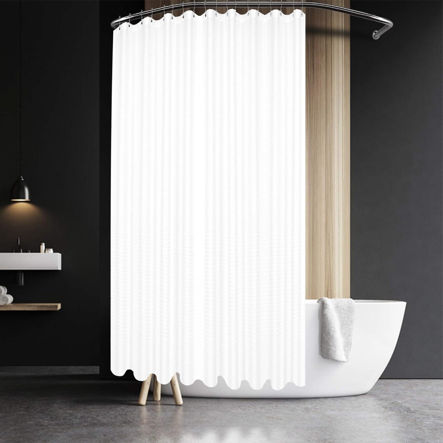 Extra Wide Fabric Shower Curtain 108 x 72 inch for Luxury Bath